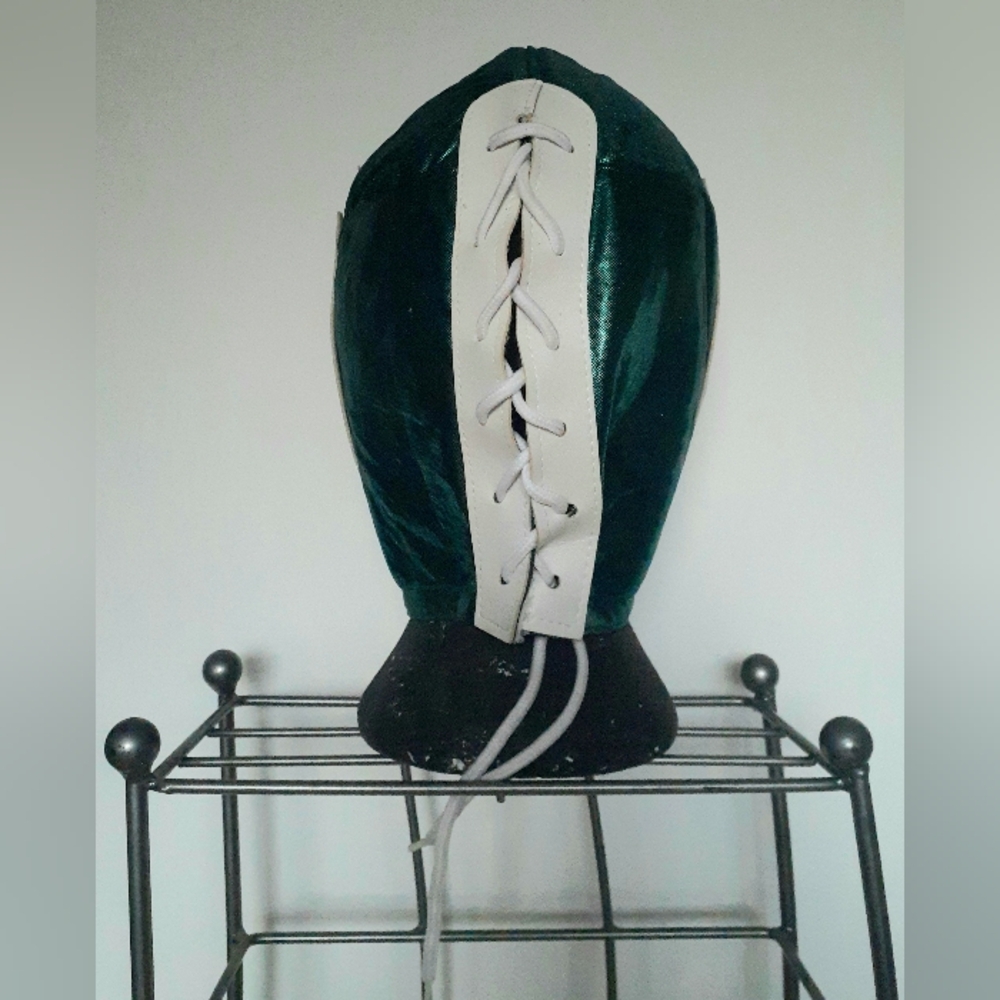 Lucha Libre luchador mask in vibrant green, white, and red - Picture 7 of 14